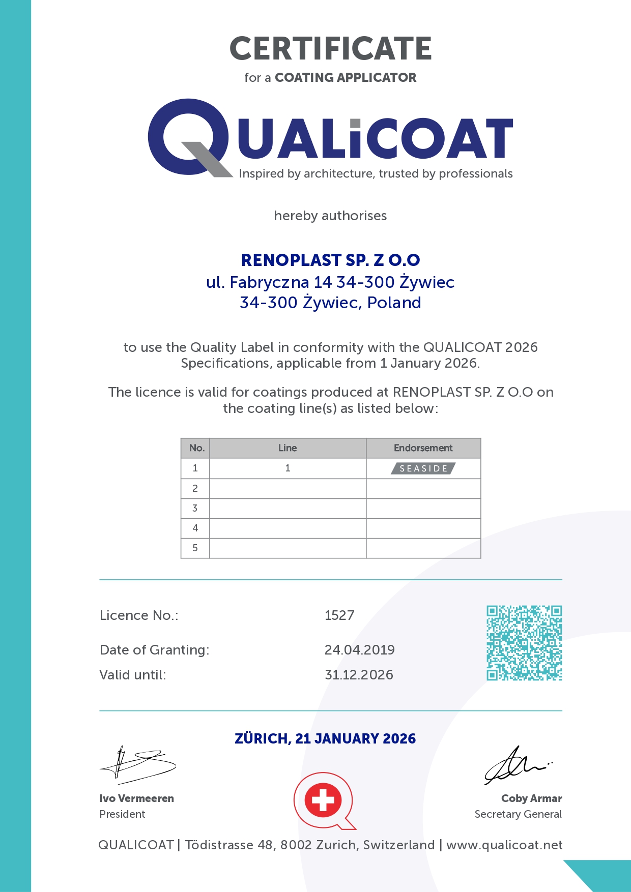 qualicoat renoplast certificate